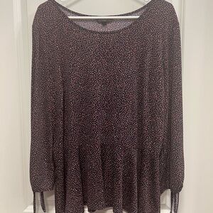 Banana Republic Purple Dotted Blouse Size XL